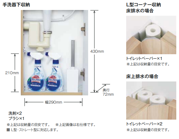 サティスリトイレ手洗い付き収納