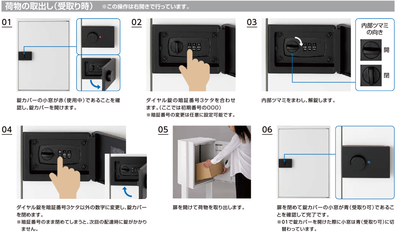 宅配ボックスKT　　　荷物の取出し