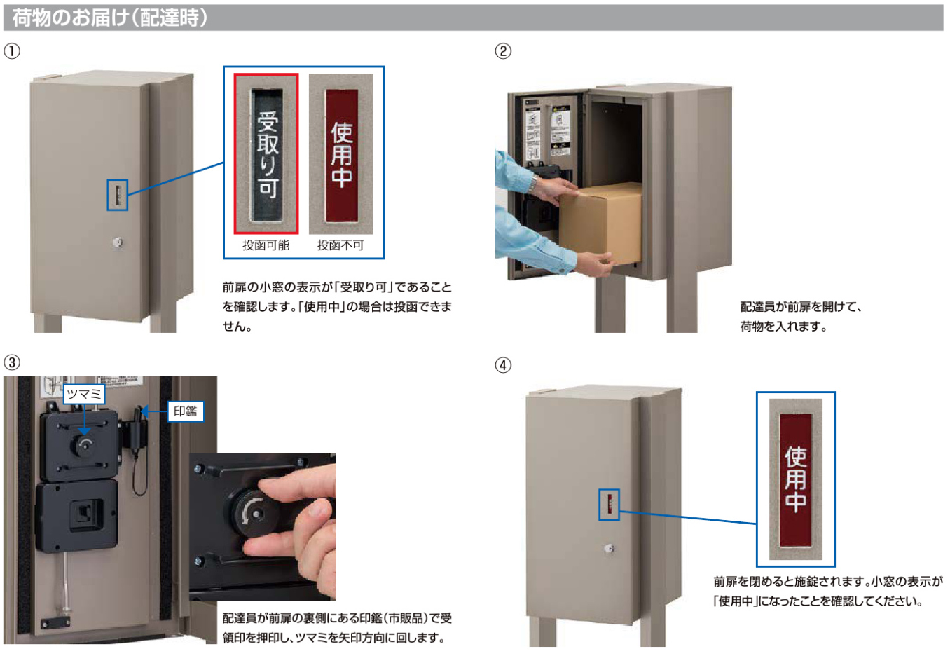 宅配ボックスKL　　荷物のお届け